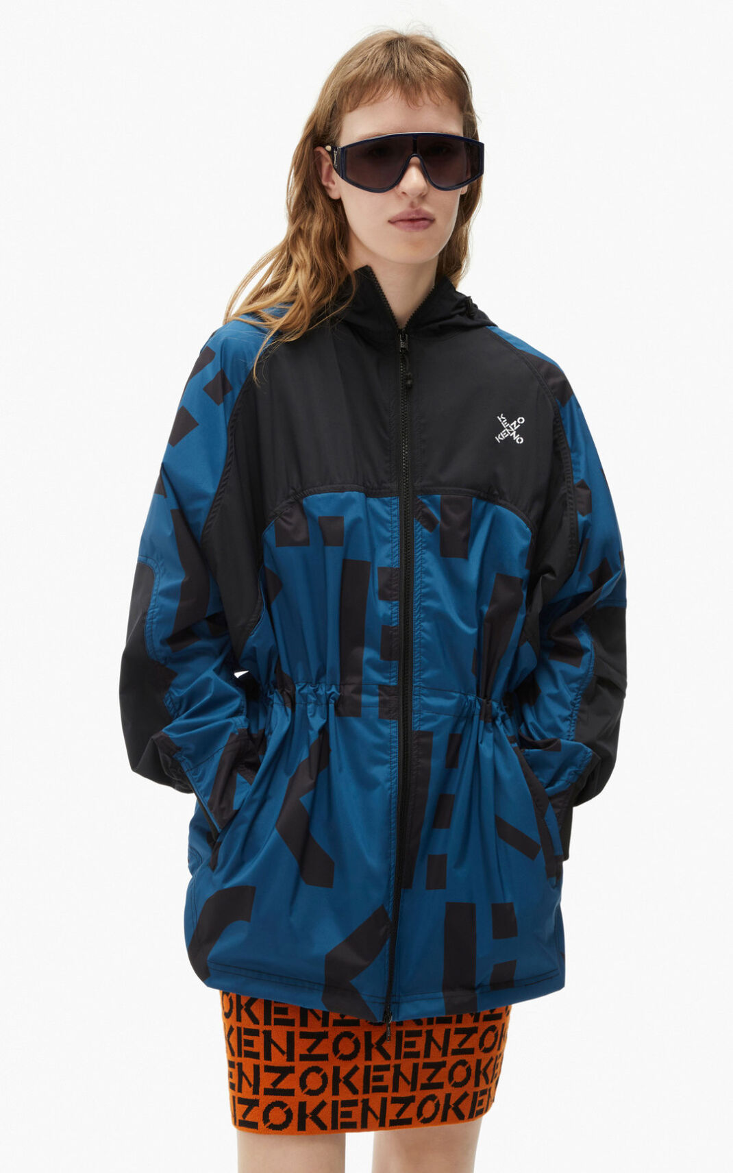 Parka Kenzo Sport lightweight monogram Mujer Azules Oscuro PSH948276